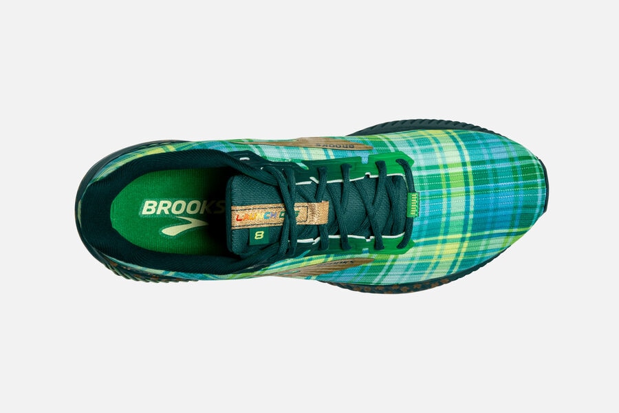 Brooks Running Shoes - Launch GTS 8 Road Mens - Green/Gold - JVZ-384627